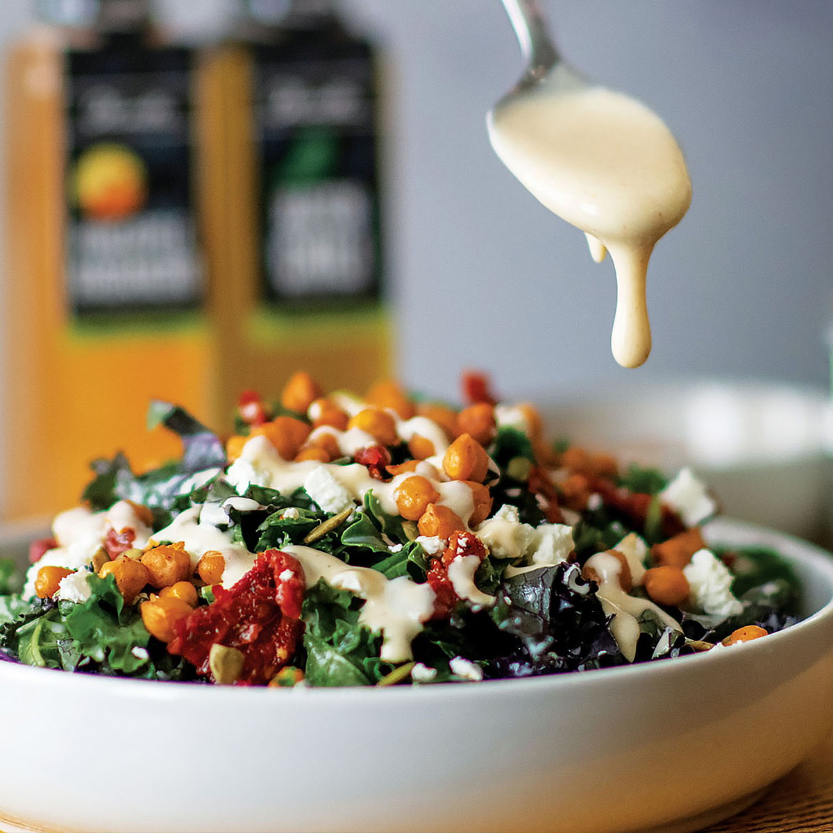 Roasted Chili Chickpea & Kale Salad