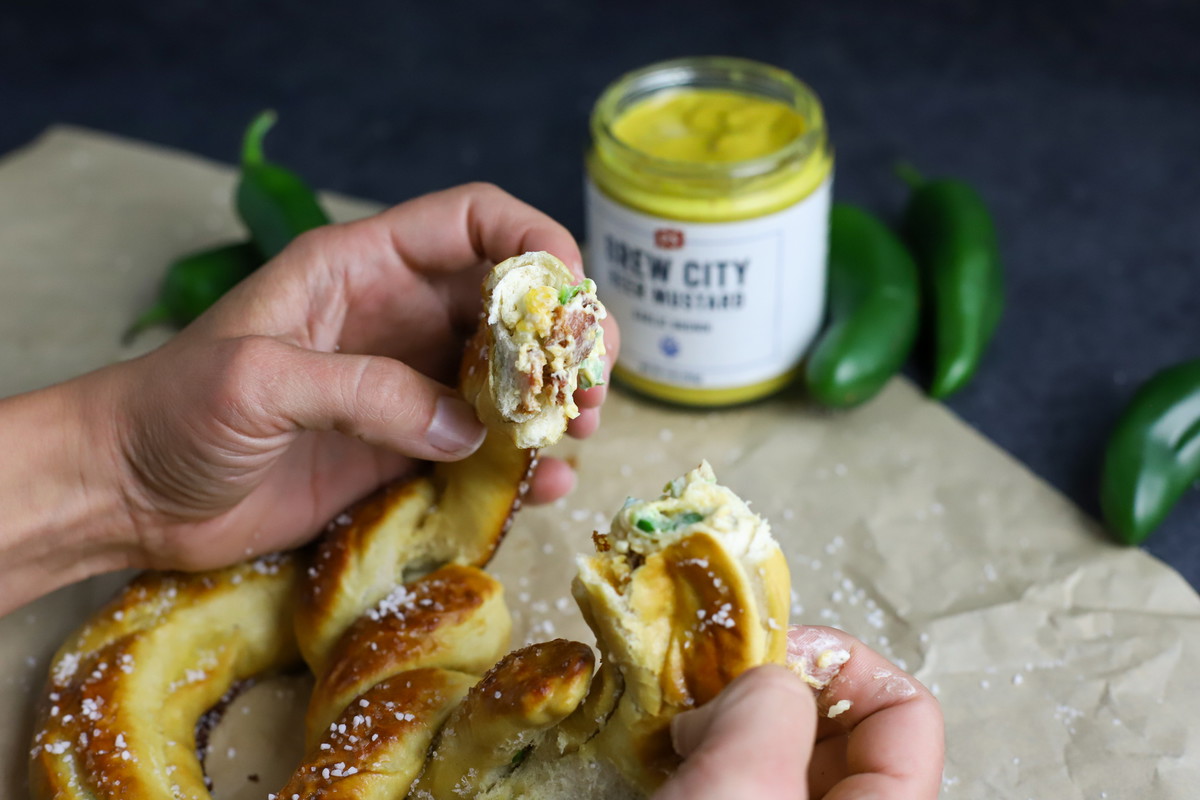 Jalapeno Popper Stuffed Pretzel