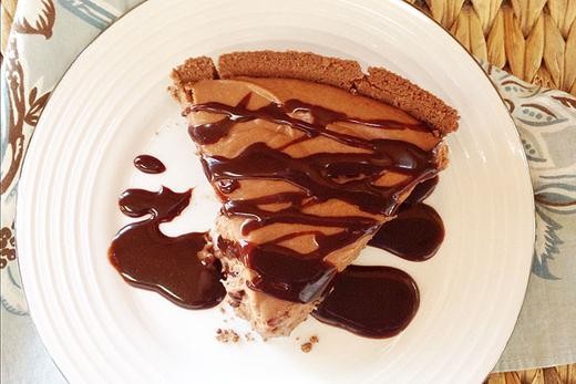 Image of No Bake Chocolate Caramel Cheesecake