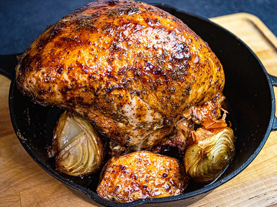 Smoked Brown Sugar Turkey with a Sweet Bourbon Glaze