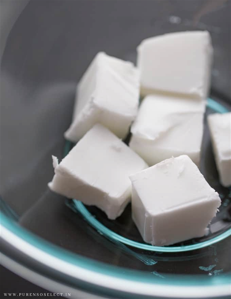 Image of In a microwaveable bowl, add your cubes of shea butter...