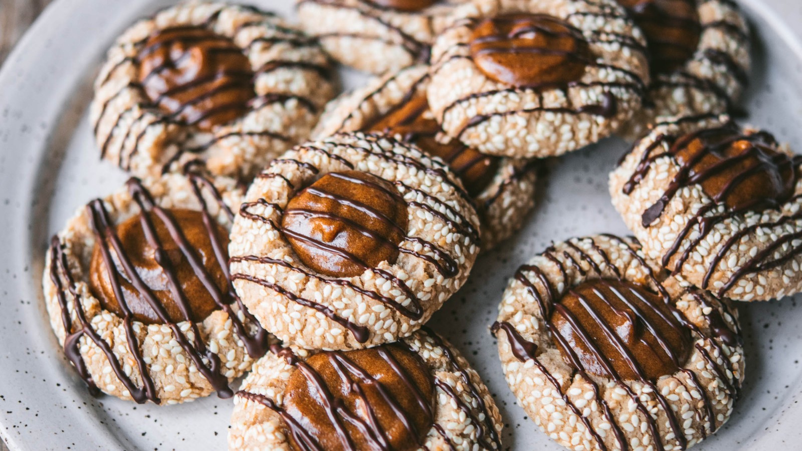 Image of Vegan Tahini Thumbprint Cookies 