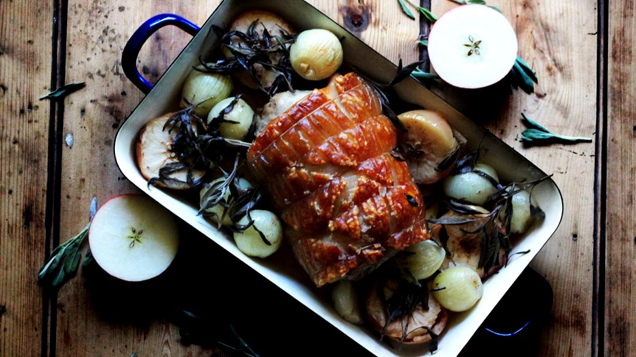 Image of Roast Rolled Pork Loin with Apples & Onions