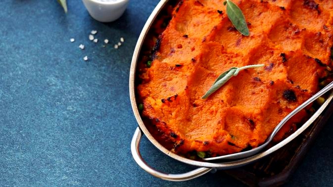 Image of Plant-Based Lentil and Sweet Potato Shepherd’s Pie