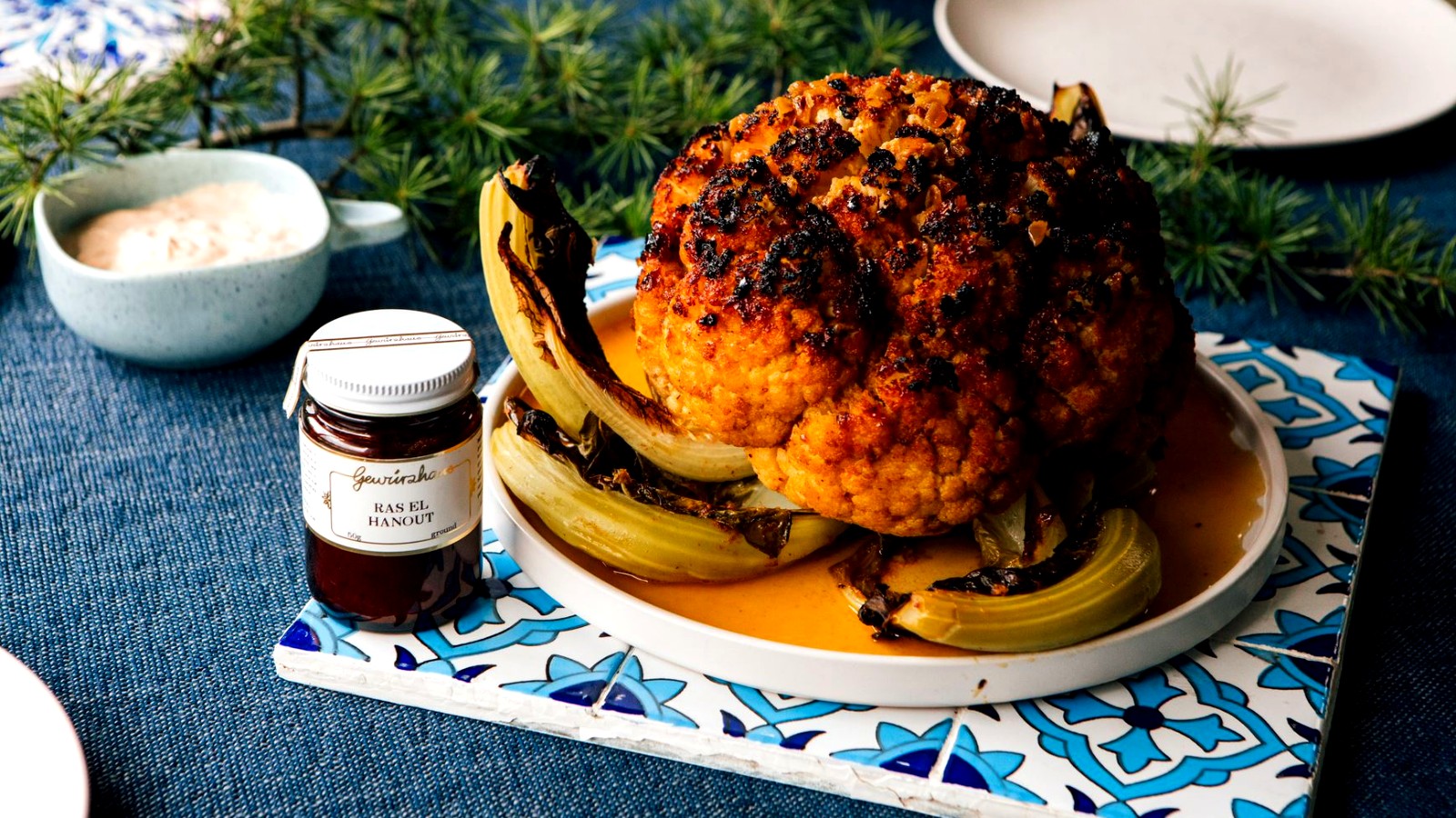 Image of Whole Baked Cauliflower in Spiced Sultana & Maple Syrup Sauce