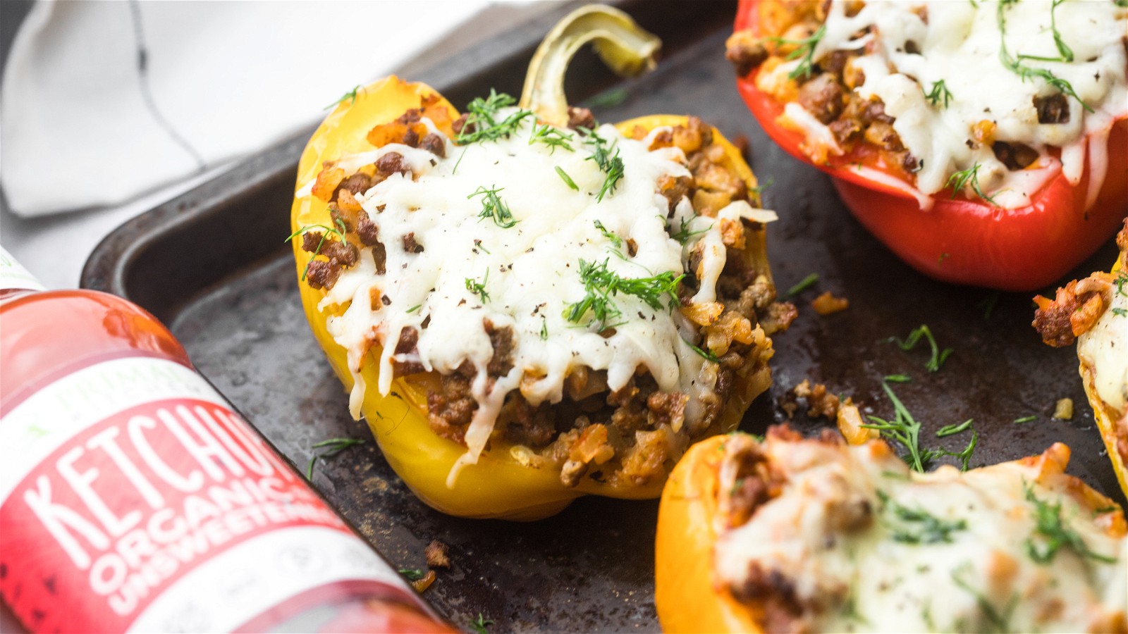 Image of Cheeseburger Stuffed Bell Peppers