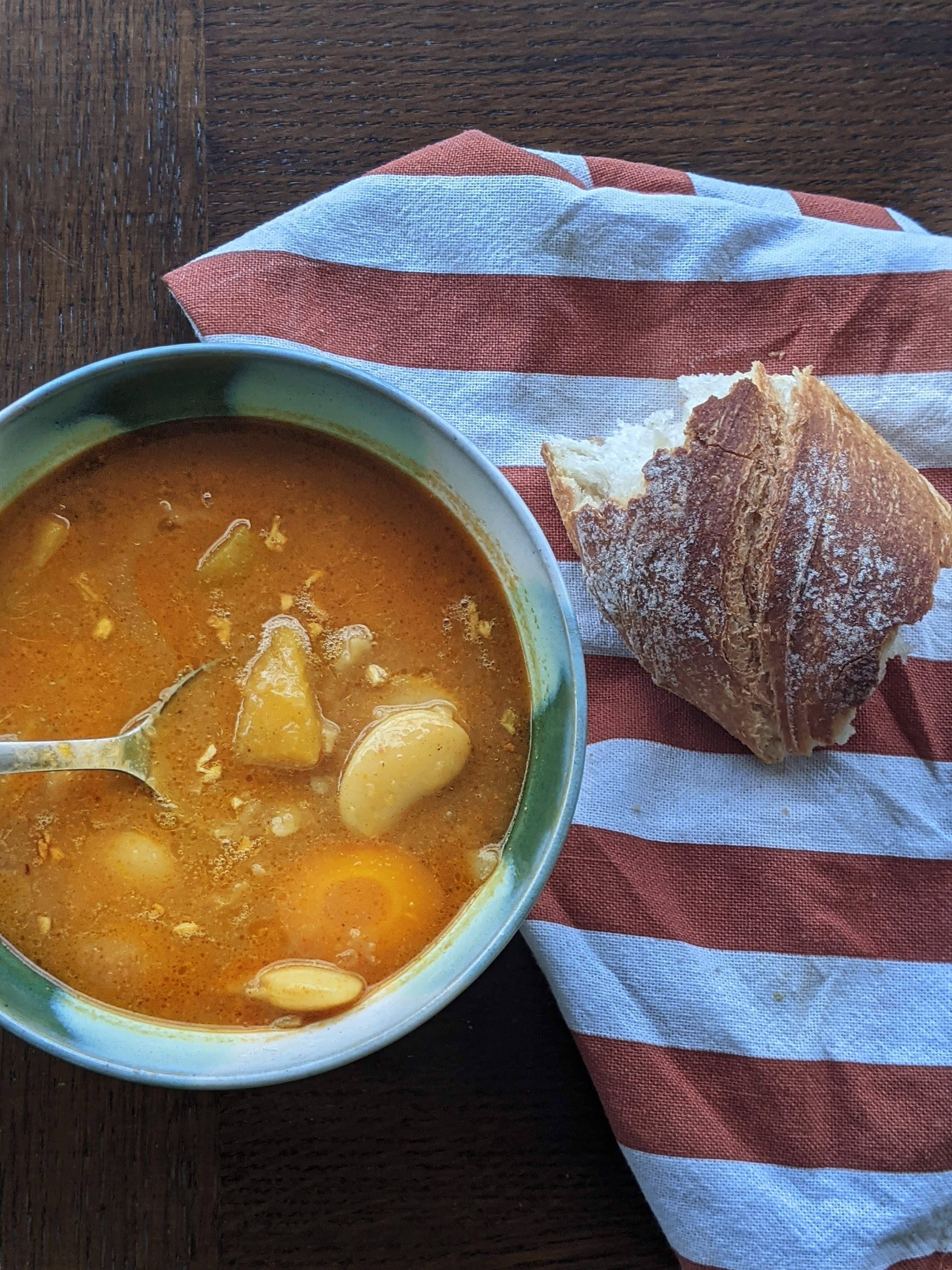 Image of Butternut squash - butter beans Sambar Stew