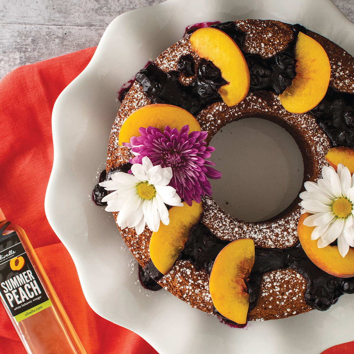 Olive Oil Breakfast Cake With Blueberry Compote