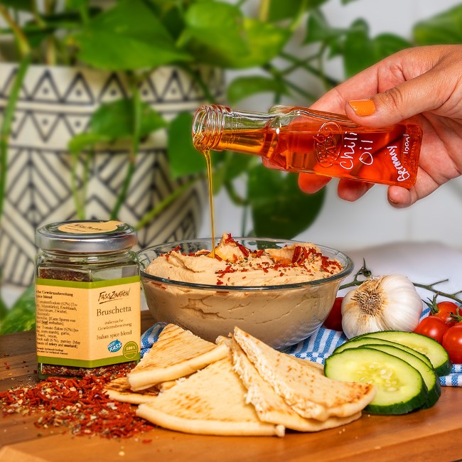 Image of Easy Bruschetta & Chili Hummus