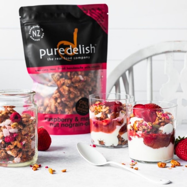 Image of Raspberry & maple nut nograin-ola breakfast parfait