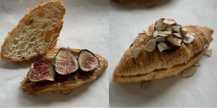 Image of Take each top half and dab a half teaspoon of frangipane and top with a pretty slice of fig.
