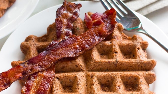 Image of Grain-Free Savory Bacon Chive Waffles