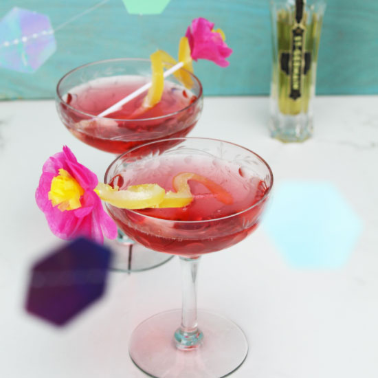 Hibiscus and Champagne Cocktail