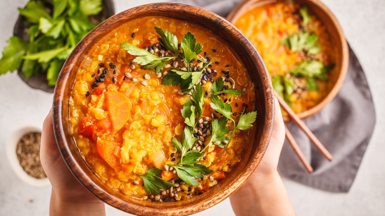 Image of Moroccan Spiced Lentil and Carrot Soup