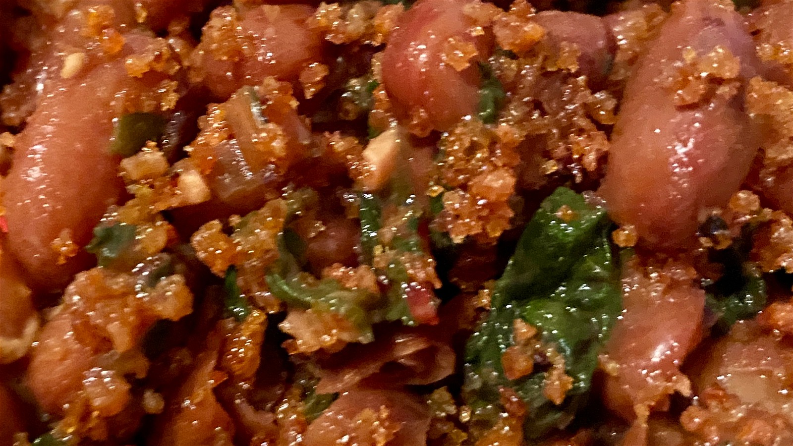 Image of Beans and Chard with Toasted Bread Crumbs