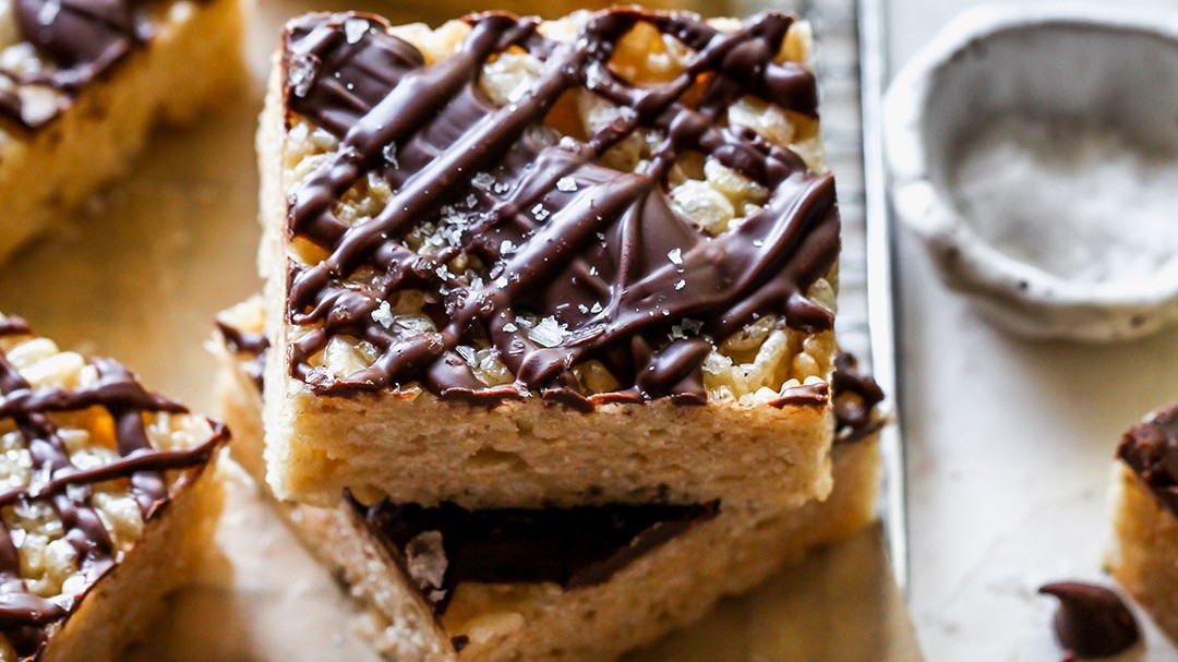 Image of Vegan Vanilla Tahini Crispy Rice Treats