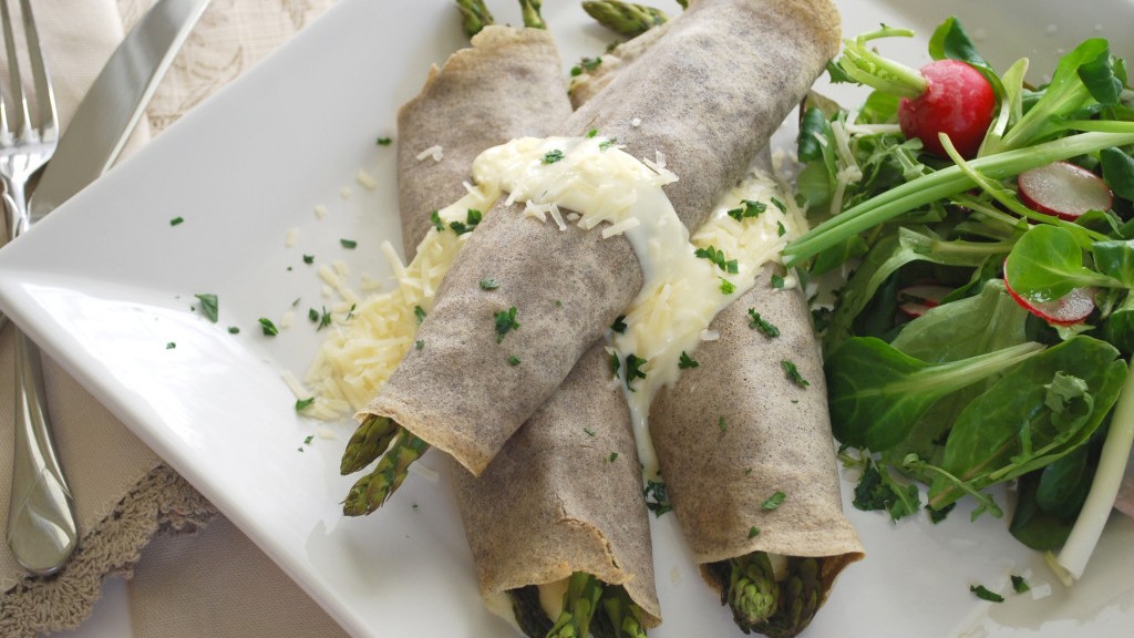 Image of Buckwheat Crepes with Asparagus and Mornay Sauce