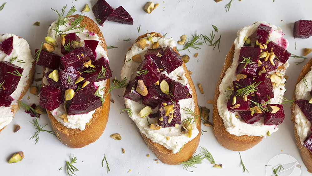 Image of Whipped Feta & Beet Crostini