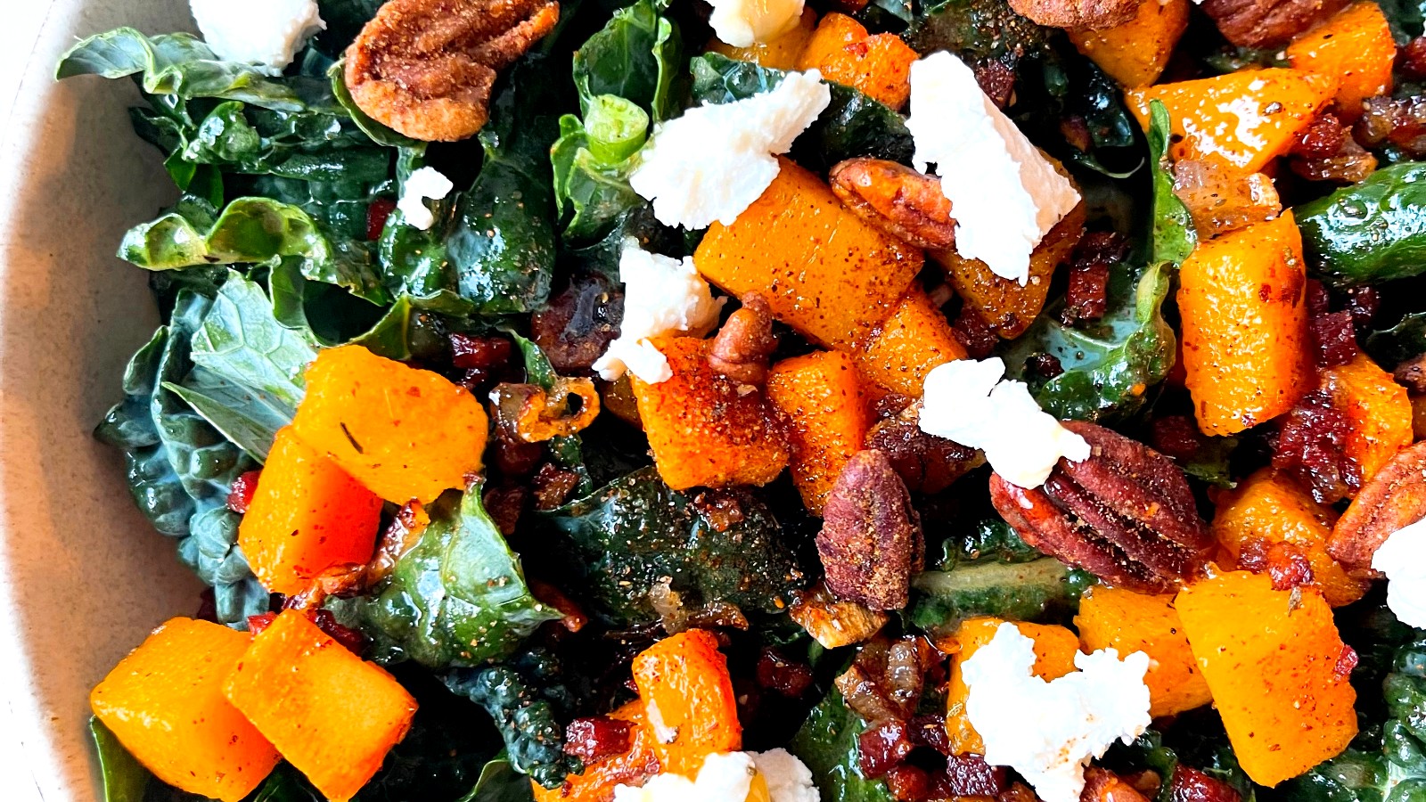 Image of Fall Kale Salad with Honey Dijon Vinaigrette