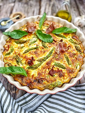 Image of Quiche de espárragos y jamón serrano keto