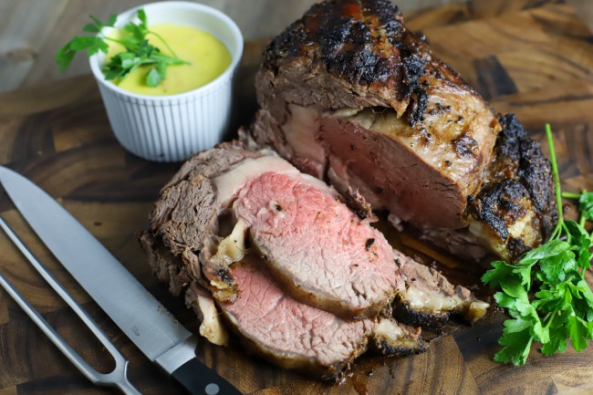 Image of Dry Aging Standing Rib Roast with Hollandaise Sauce