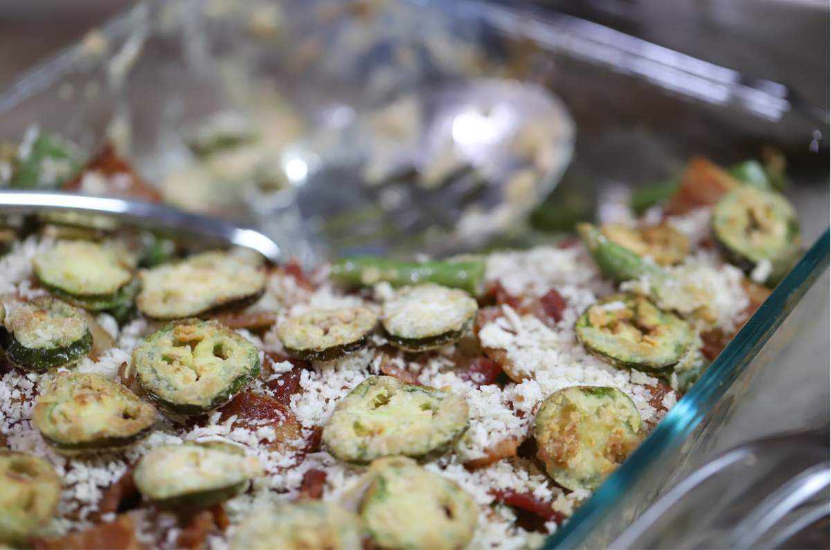 Jalapeno Popper Green Bean Casserole
