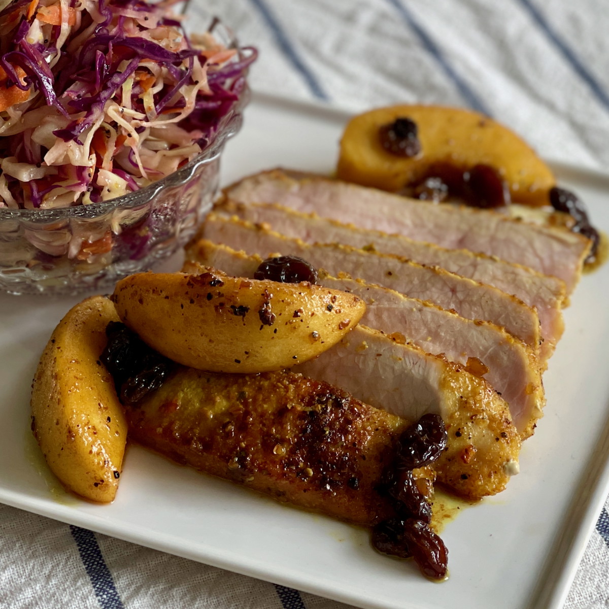 Cider Vinegar–glazed Pork Chops With Apples & Raisins 