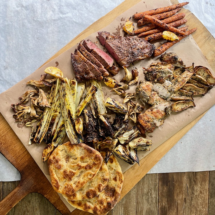 Image of Serve with grilled lemons and more side dishes.
