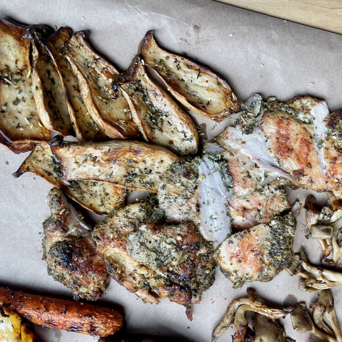 Herb Grilled Chicken and Mushrooms