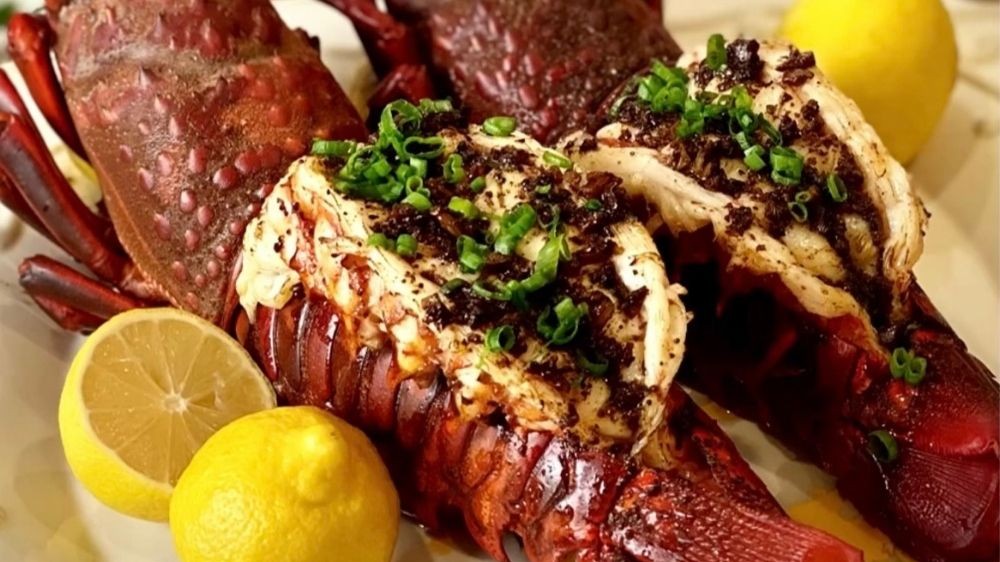 Image of Baked Spiny Lobster with Cajun Garlic Butter Sauce