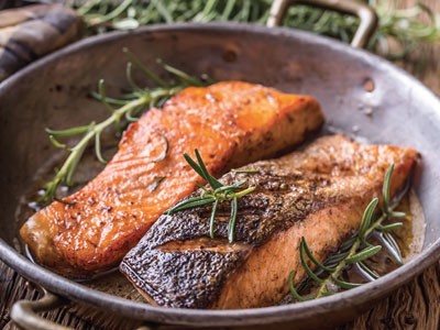 Image of Cajun Salmon with Mustard Greens