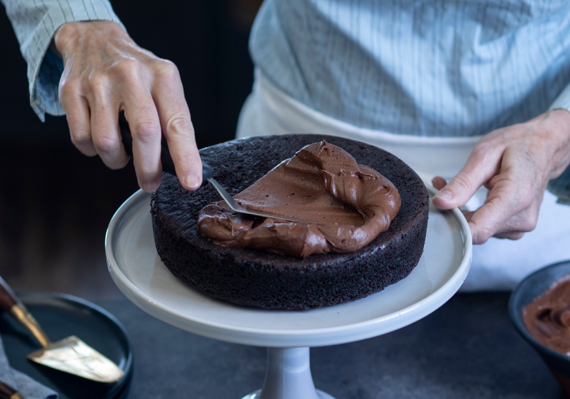 Delicious Chocolate Cake and Coffee