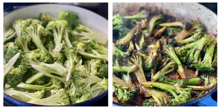 Image of In a small bowl, combine the remaining ingredients and drizzle over the broccoli, stirring and turning the broccoli to coat evenly until well browned and the liquid is reduced. You may need to turn the heat to low once the...