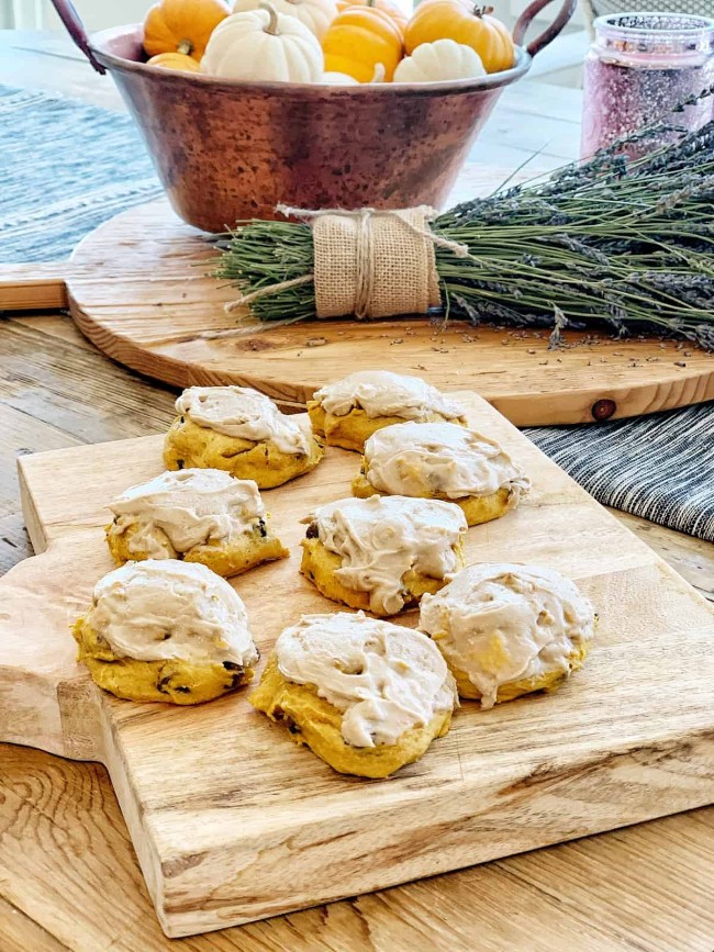 Image of Pumpkin Chocolate Chip Cookies with Maple Cream Frosting