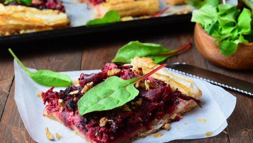 Image of Bourbon Maple Beetroot and Goats Cheese Tart