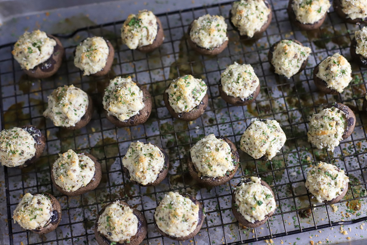 Shallot & Parmesan Stuffed Mushrooms