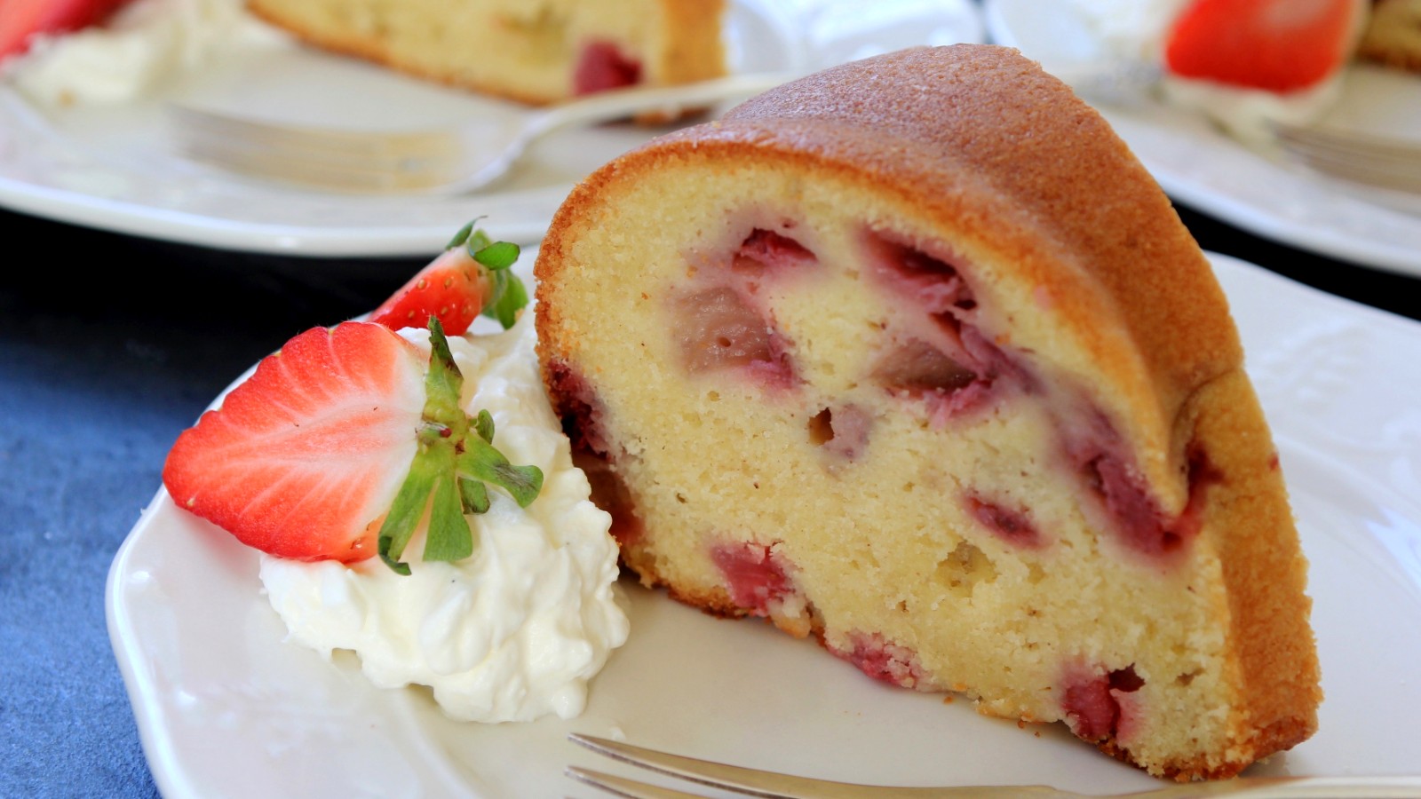 Image of Strawberry Pound Cake with Vanilla Whipped Cream