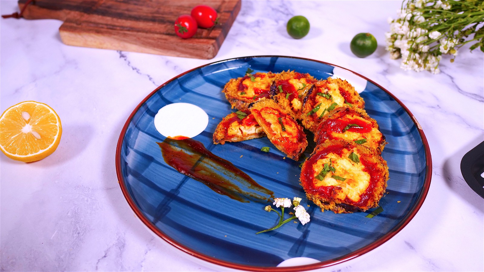 Image of Eggplant Parmesan in an Air fryer