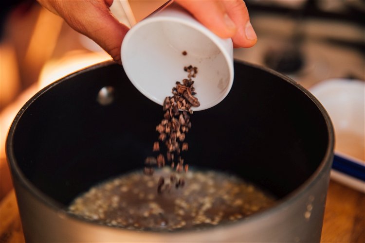 Image of Next add the chia seeds, milk and salt. If you...