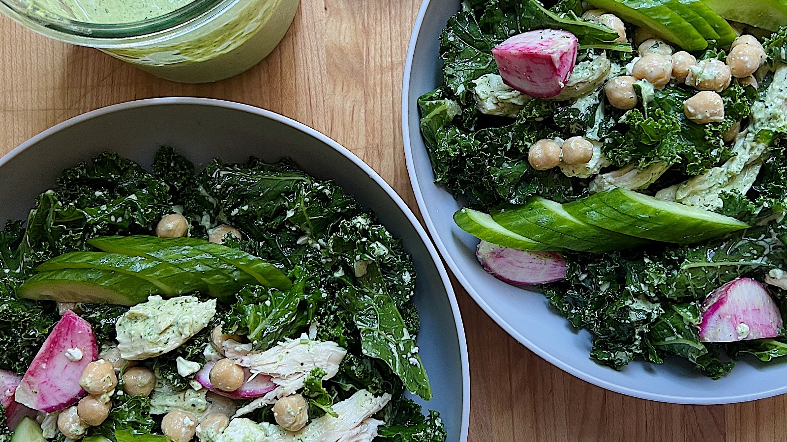 Image of Kale Salad with Green Goddess Dressing