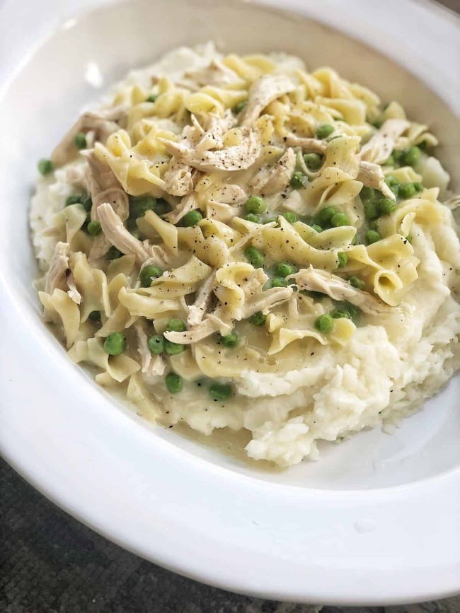 Image of Chicken & Noodles over Mashed Potatoes