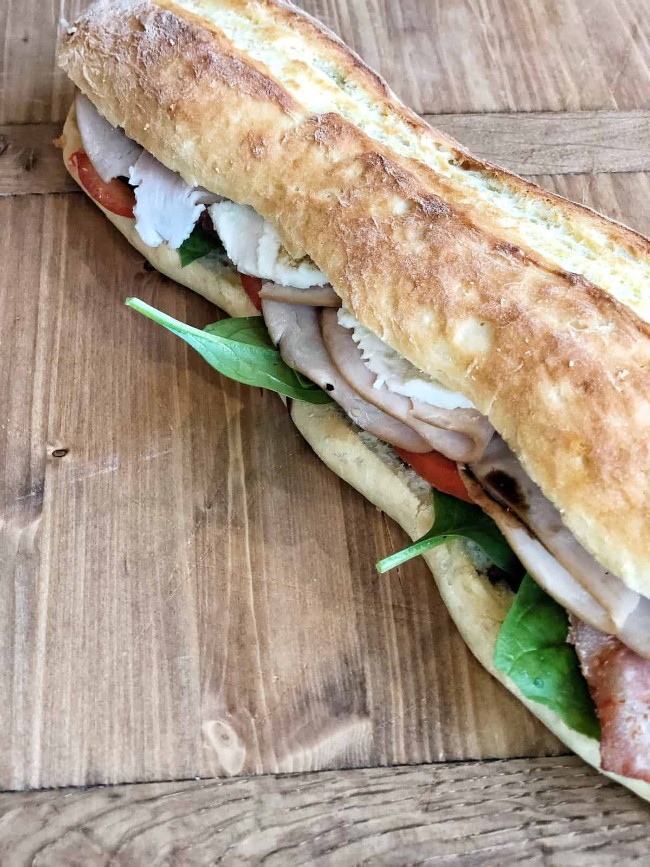 Image of Grilled Footlong Turkey and Bacon Sandwich with Fresh Mozzarella Cheese