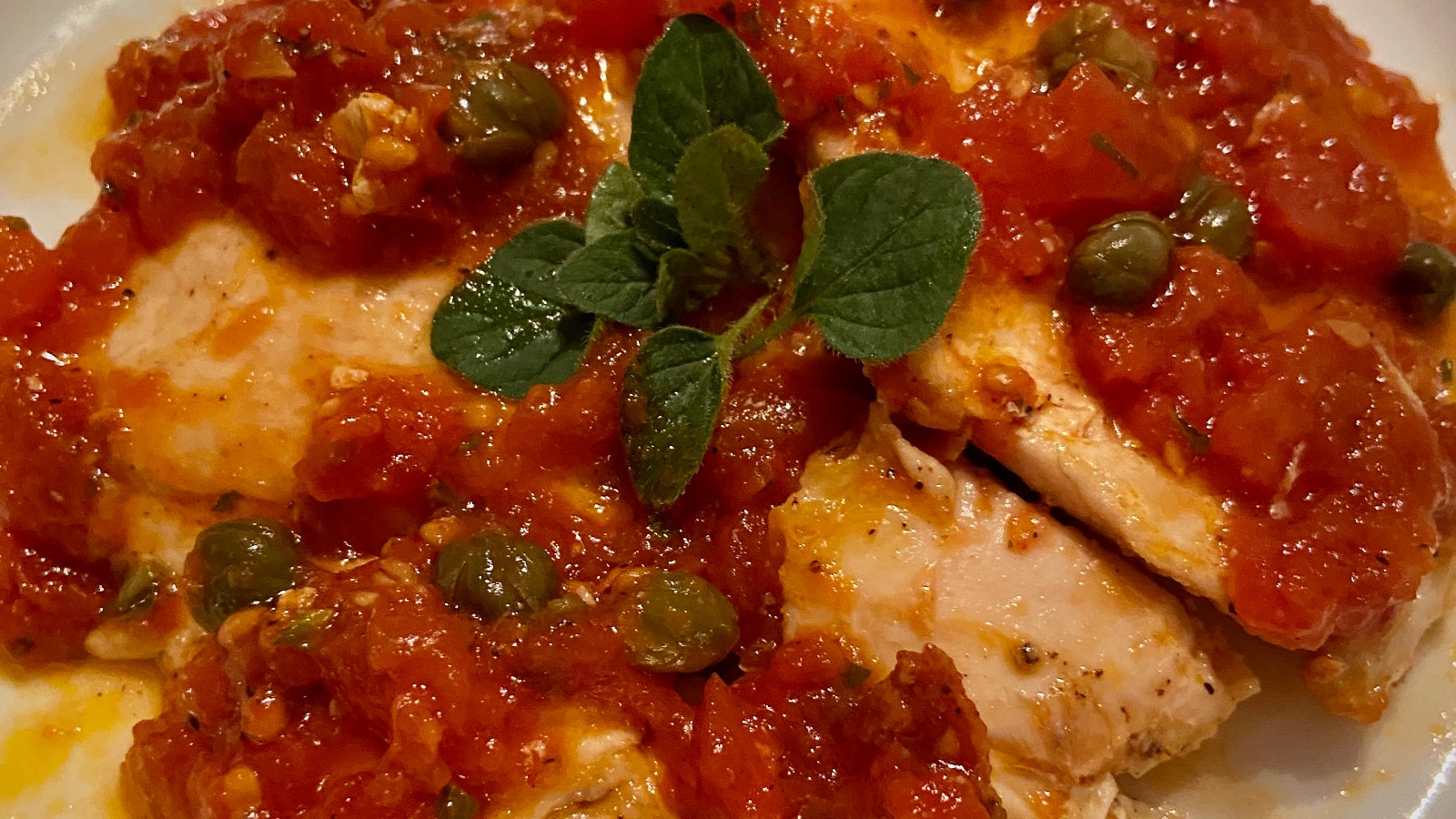 Image of Chicken Scaloppine in Tomato Caper Sauce