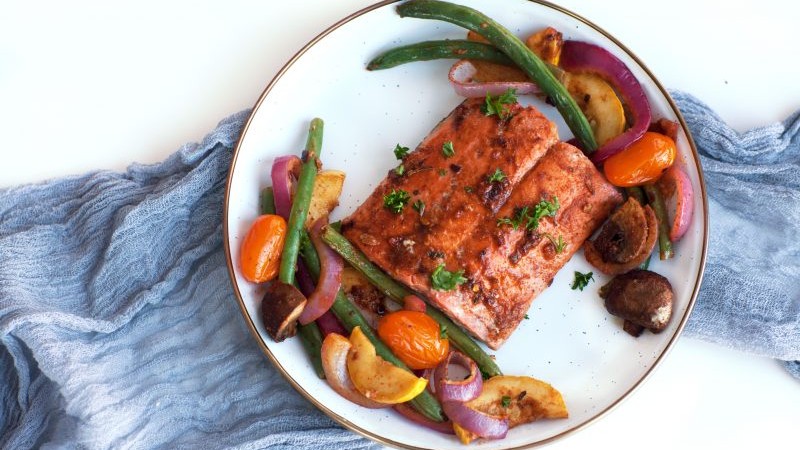 Image of Sheet Pan Harissa Salmon