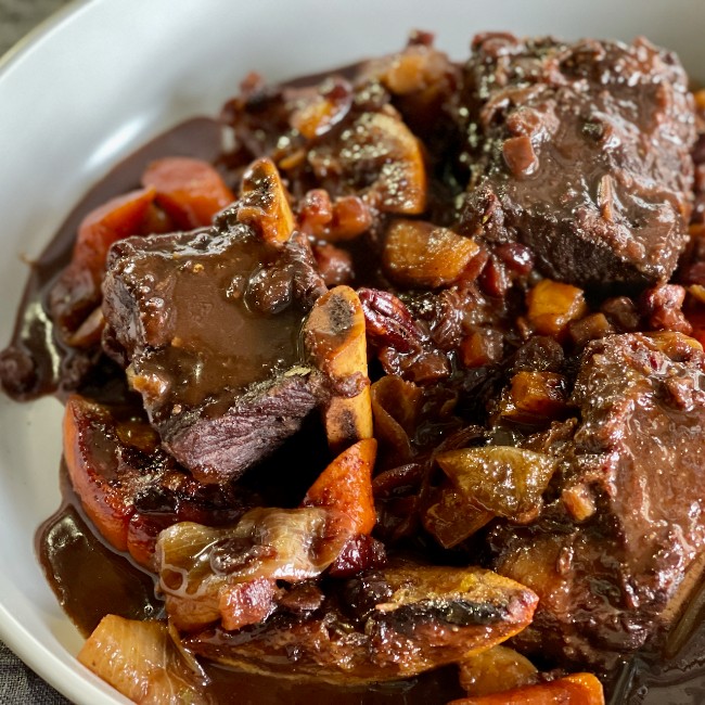 Image of Vermouth-Braised Short Ribs with Warm Spices & Dried Fruit