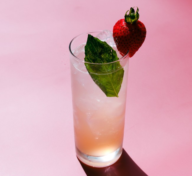 Image of Strawberry Basil Breeze Mocktail Recipe