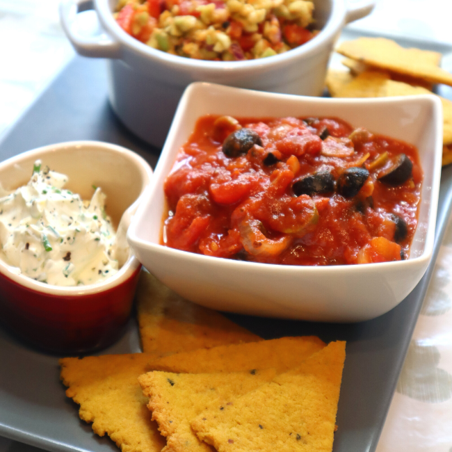 Image of Salsa 4 Ways - Mexican 3 Dips & Tortilla Chips