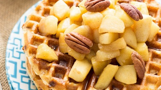 Image of Cinnamon Chip Waffles with Caramelized Apples