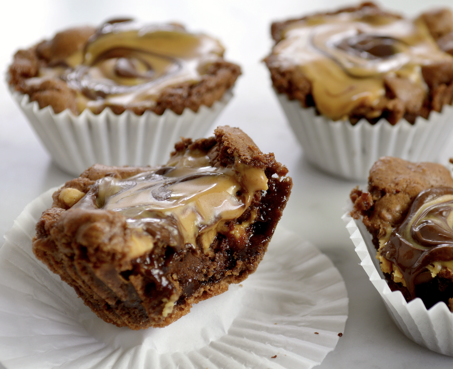 Image of Peanut Butter & Chocolate Filled Brownie Cups