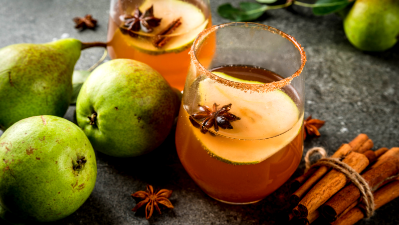 Image of Spiced Pear And Bourbon Sparkler